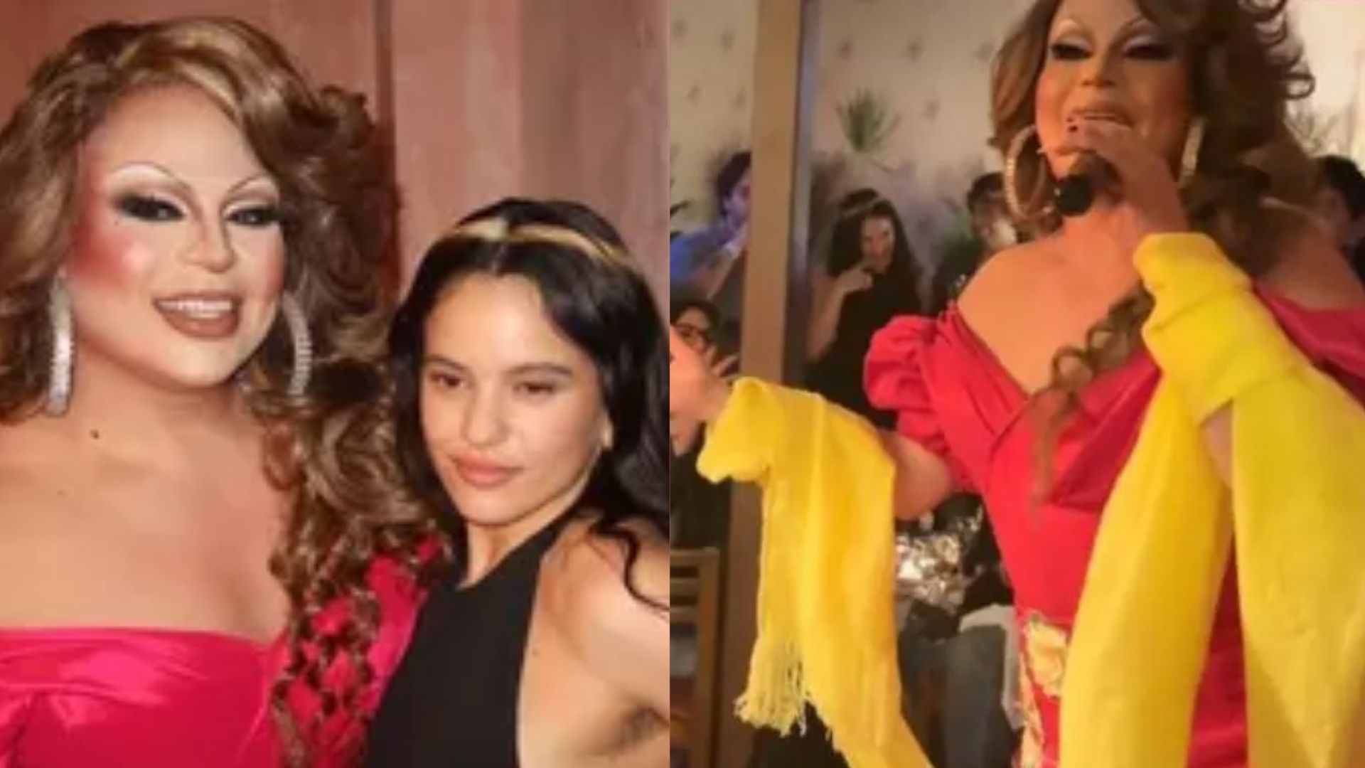 Rosalía disfruta en show de la drag Deborah La Grande en CDMX