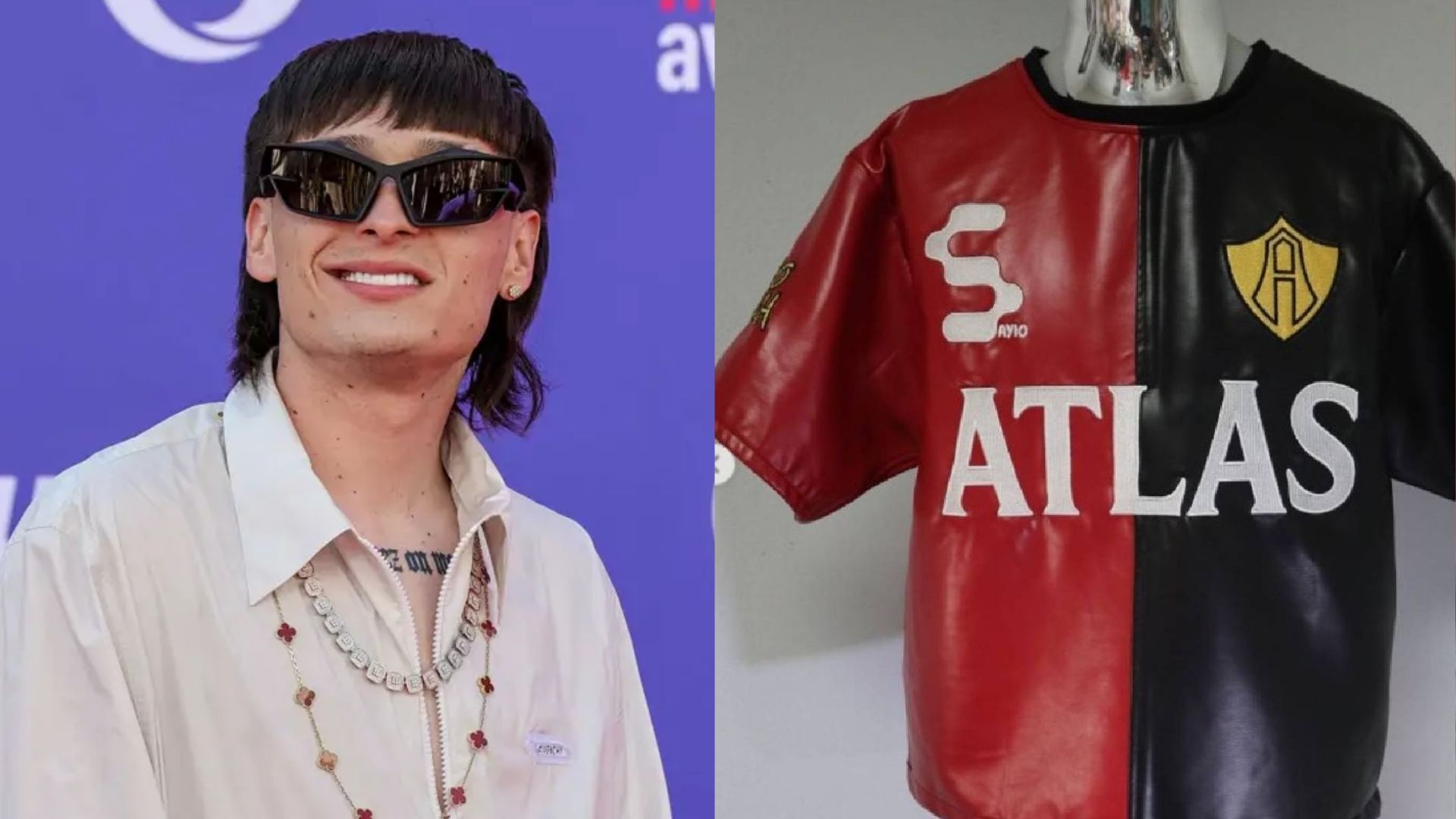 Peso Pluma se vuelve viral al recibir un jersey del Atlas hecho con 14 kilates de oro