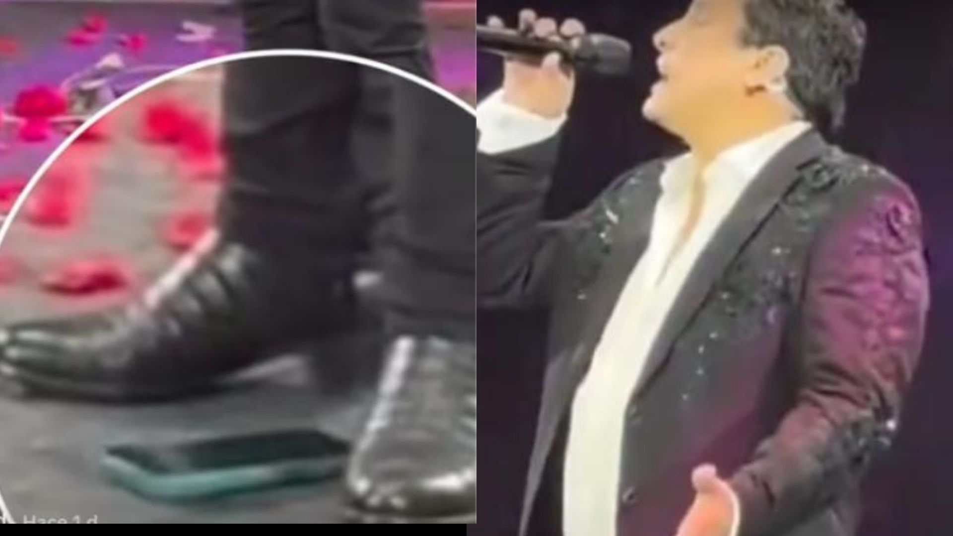 Julión Álvarez causa polémica al romper el celular de un fan en pleno concierto